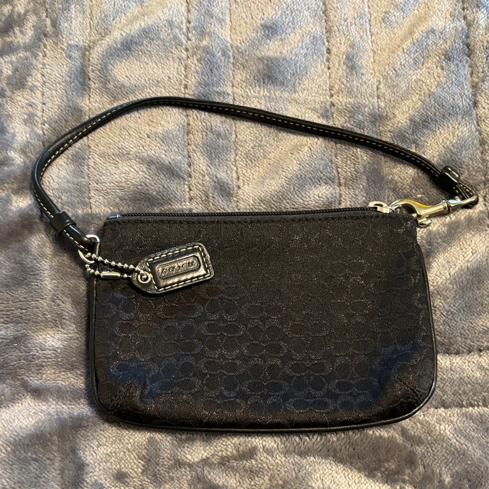 Coach Black Signature Wristlet